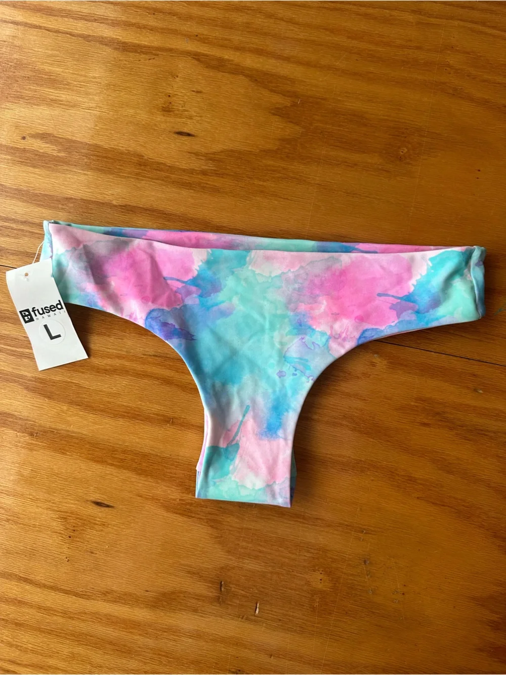 Fused Watercolor Tie-Dye Bikini Bottoms - Pink & Blue